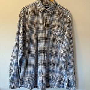GAP Men's Blue Checkered Cotton Button Up Shirt size XL